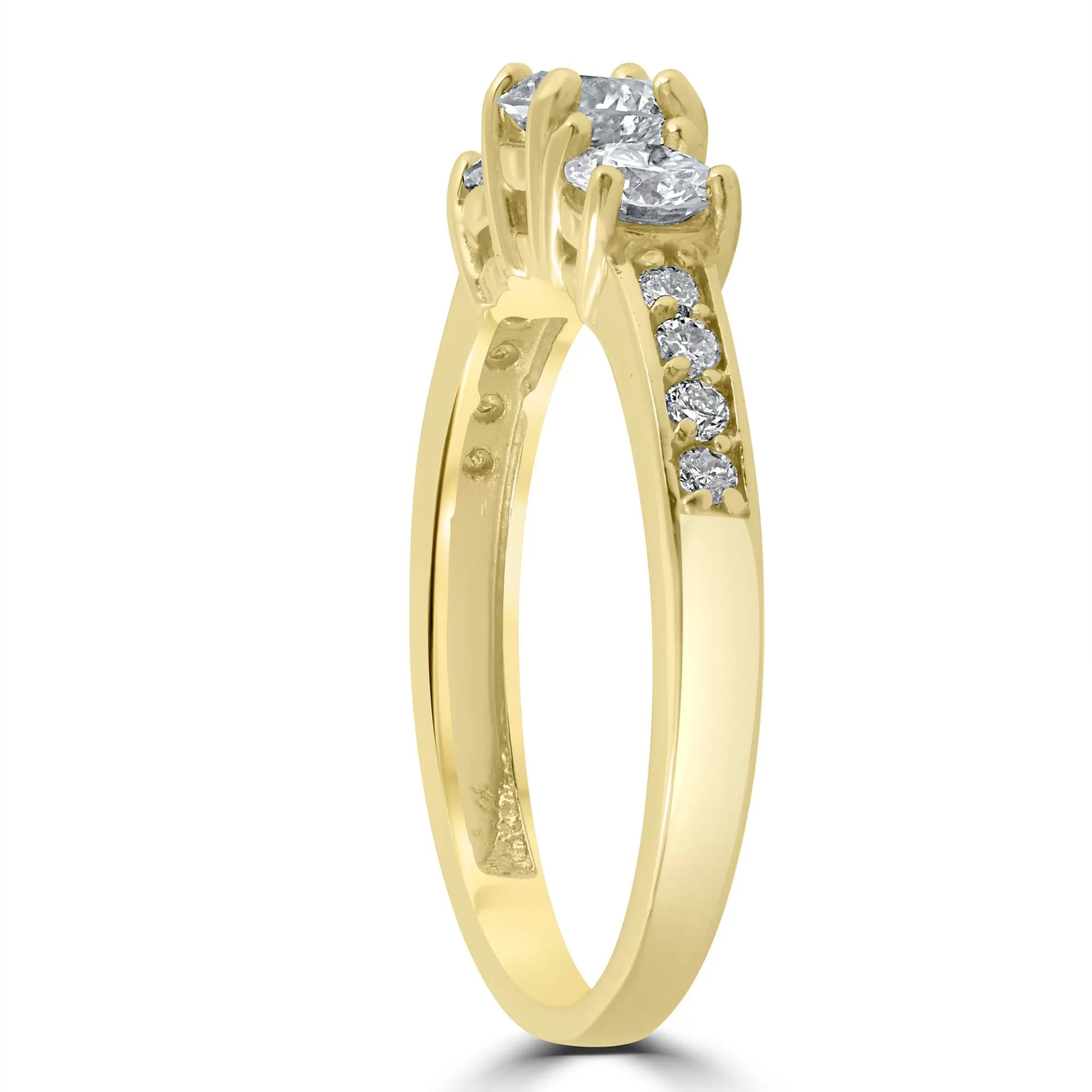 1 1/2 cttw Diamond 3-Stone Engagement Anniversary Ring 14k Yellow Gold