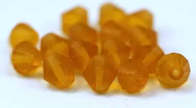 10 Vintage Glass Faceted Diamond Citrine Yellow Beads  ( 9 Mm ) Cv18