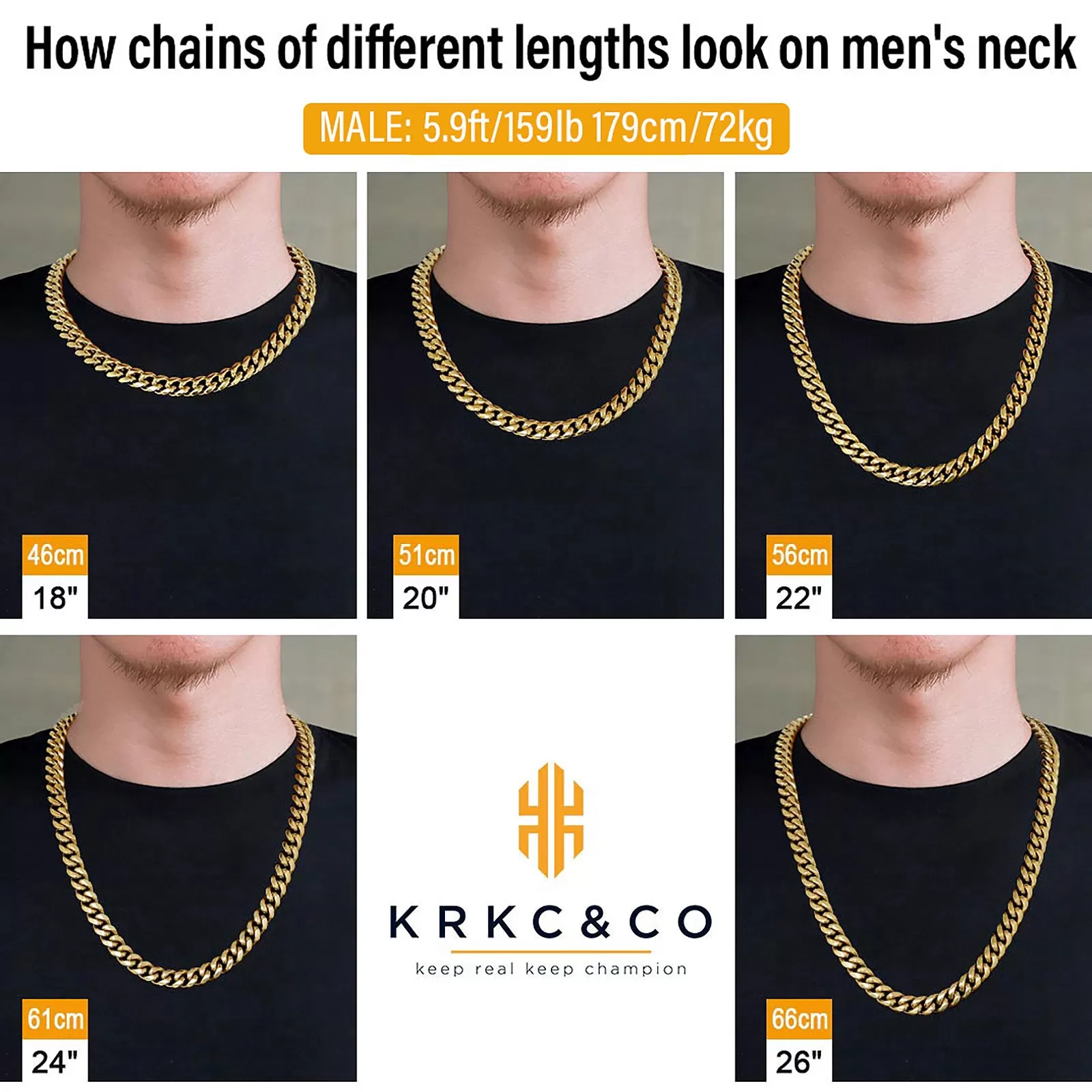 12mm Miami Cuban Link Chain in 18K Gold for Men's Chain- KRKC