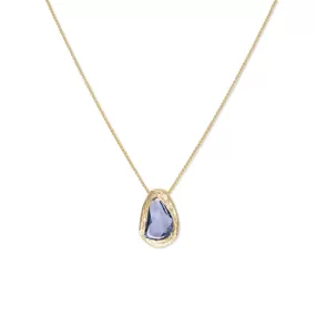 18K Freeform Slider Necklace in Blue Sapphire