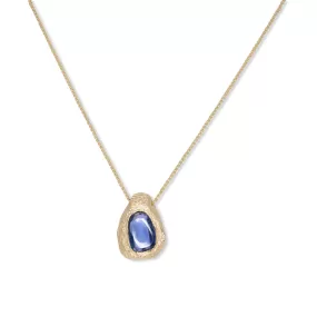 18K Freeform Slider Necklace in Dark Blue Sapphire