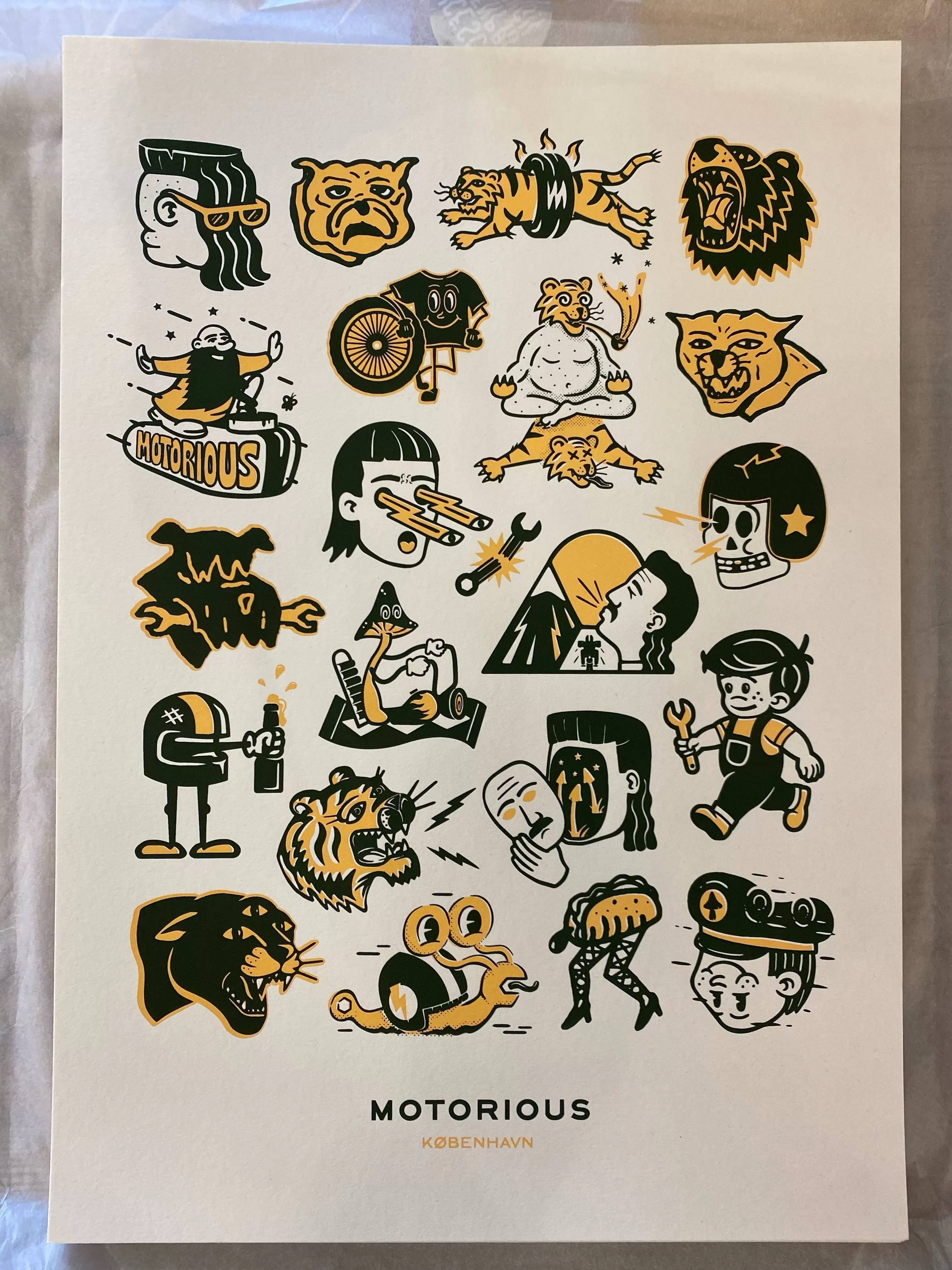 2021 Motorious screen print by Christoffer Bildsø, A3