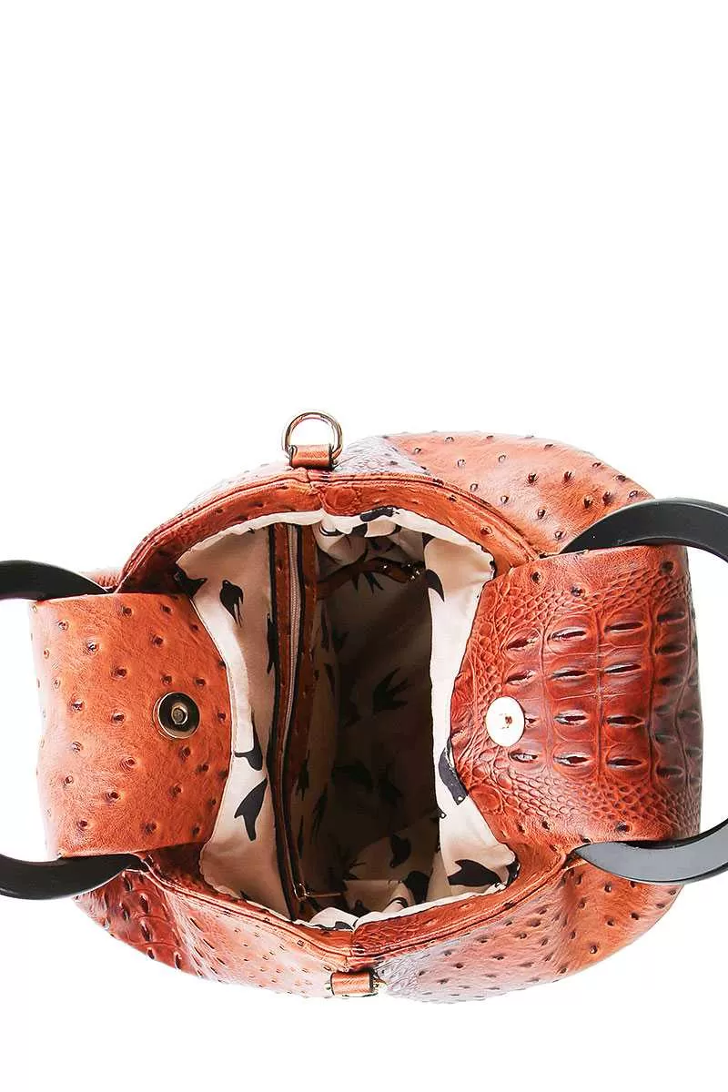 2in1  Croco Pattern Satchel