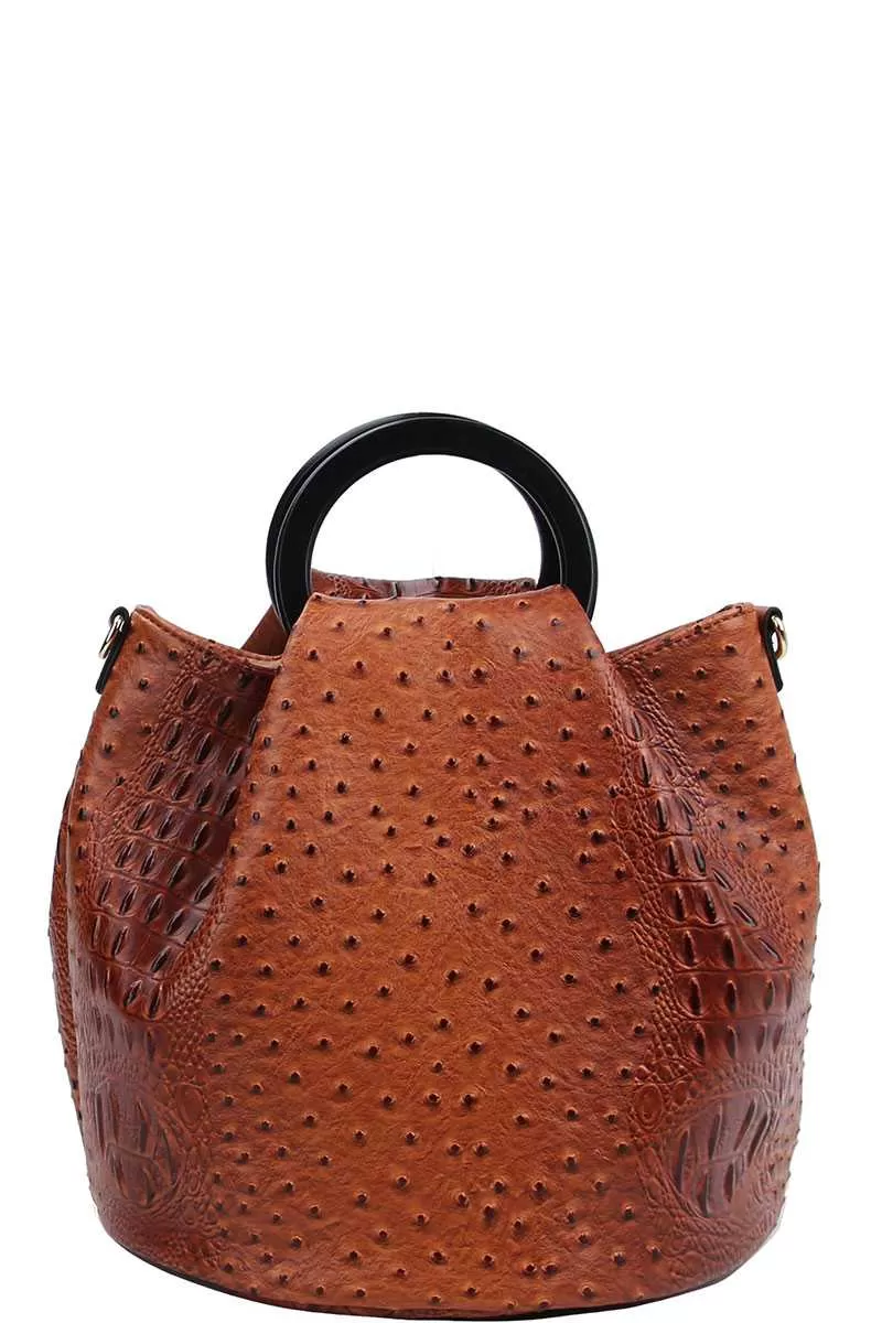 2in1  Croco Pattern Satchel