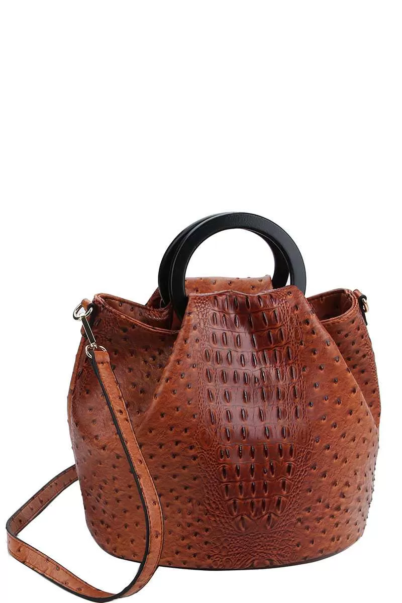 2in1  Croco Pattern Satchel