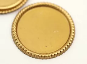 3 Vintage Raw Brass 33 Mm Pendant Setting With 27 Mm Cameo Base