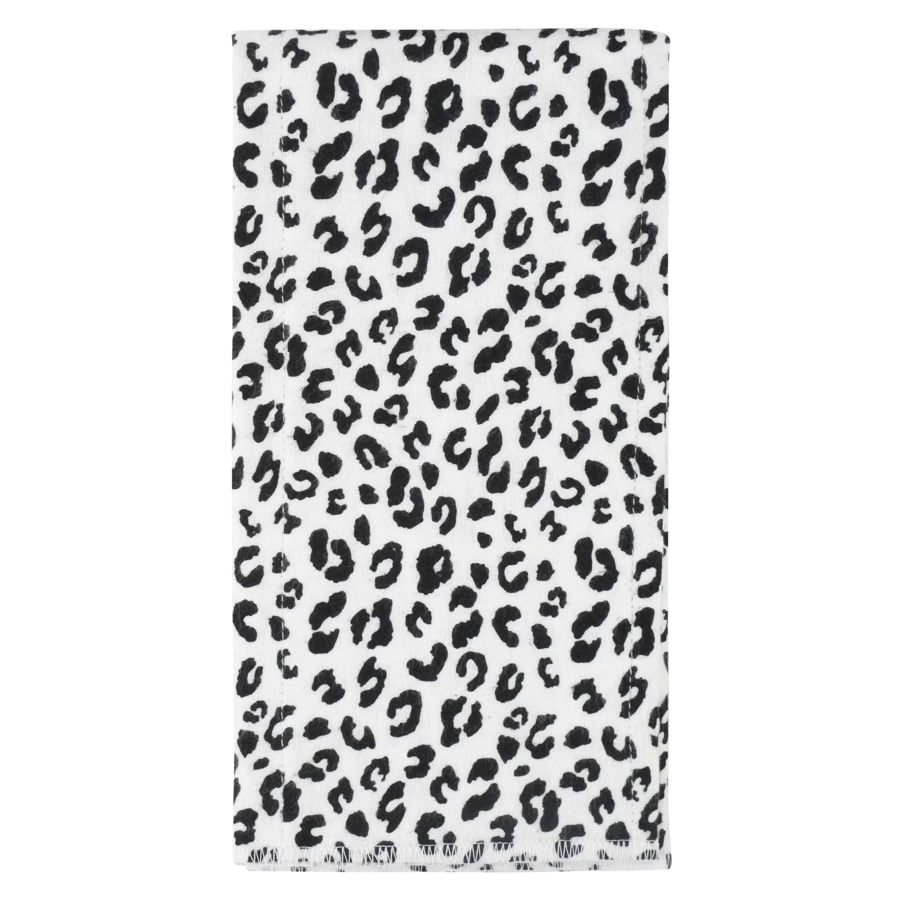 4-Pack Girls Leopard Flannel Burp Cloths