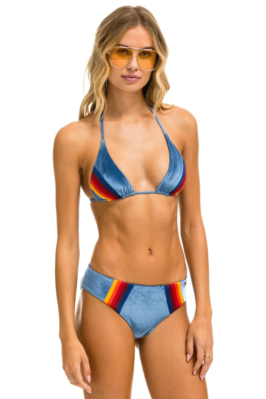 5 STRIPE VELVET SCRUNCH BIKINI BOTTOM - ISLANDA