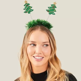 Accessorize London Green Christmas Tree Bopper Headband