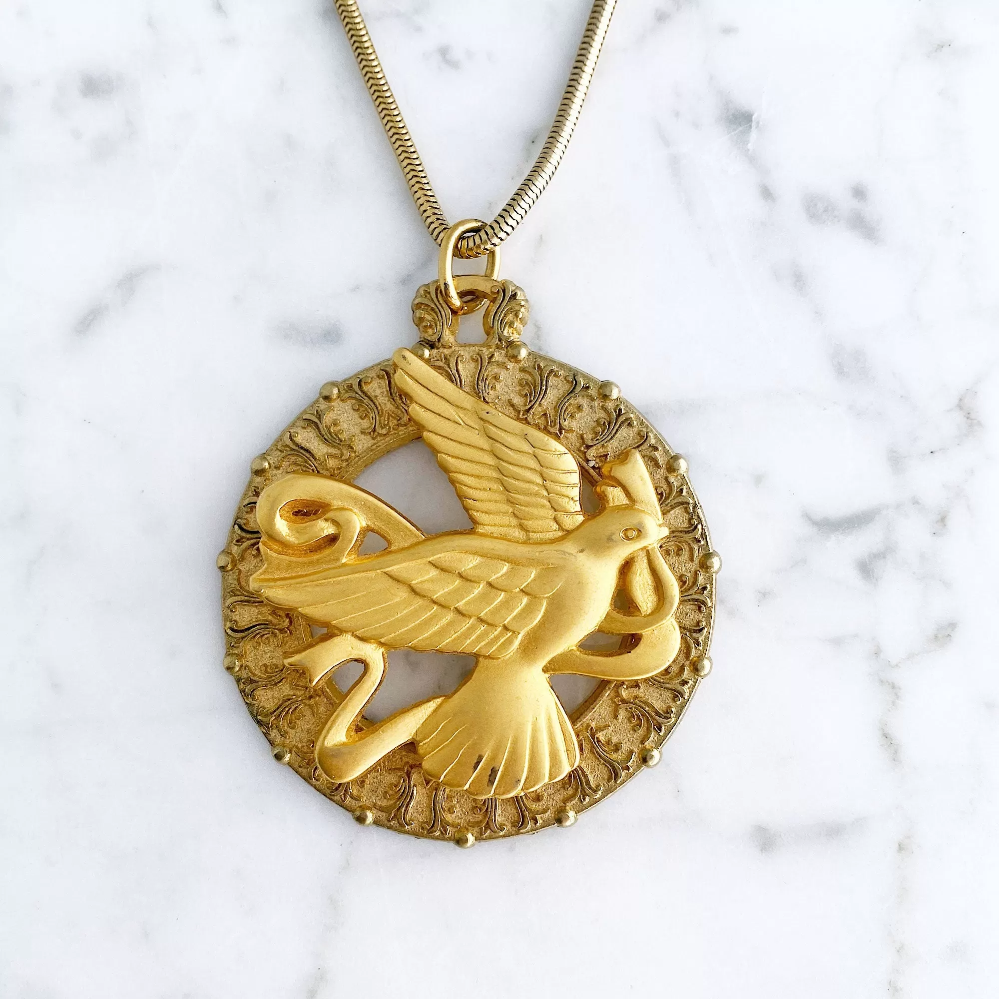 AILEEN statement dove pendant necklace