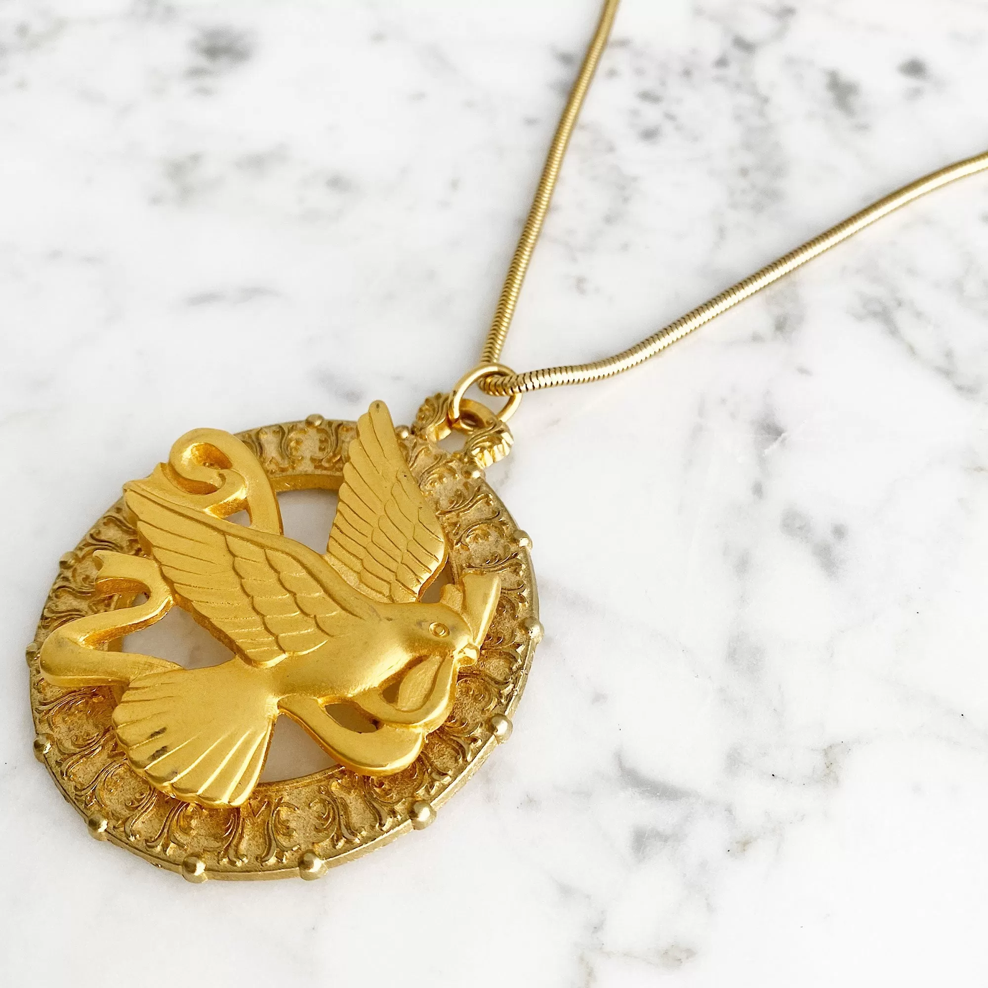 AILEEN statement dove pendant necklace