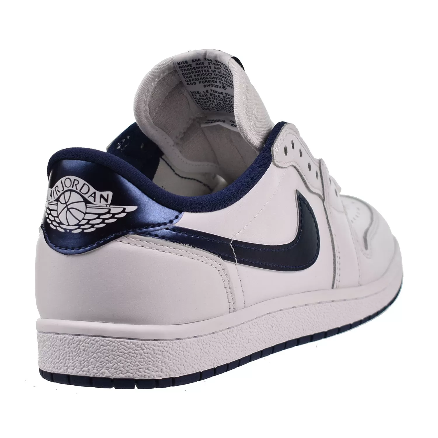 Air Jordan 1 Low 85 Men's Shoes White-Metallic Navy