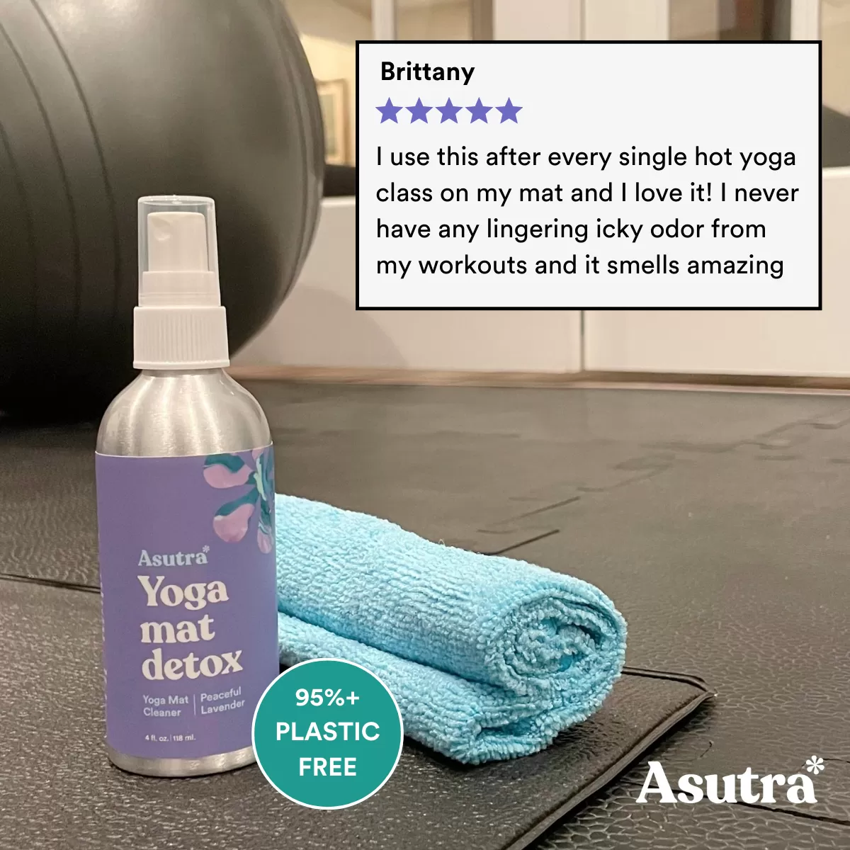 Aluminum Lavender Yoga Mat Cleaner