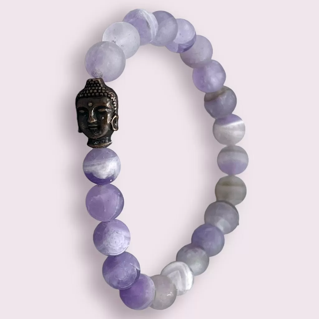 Amethyst and Buddha Bracelet