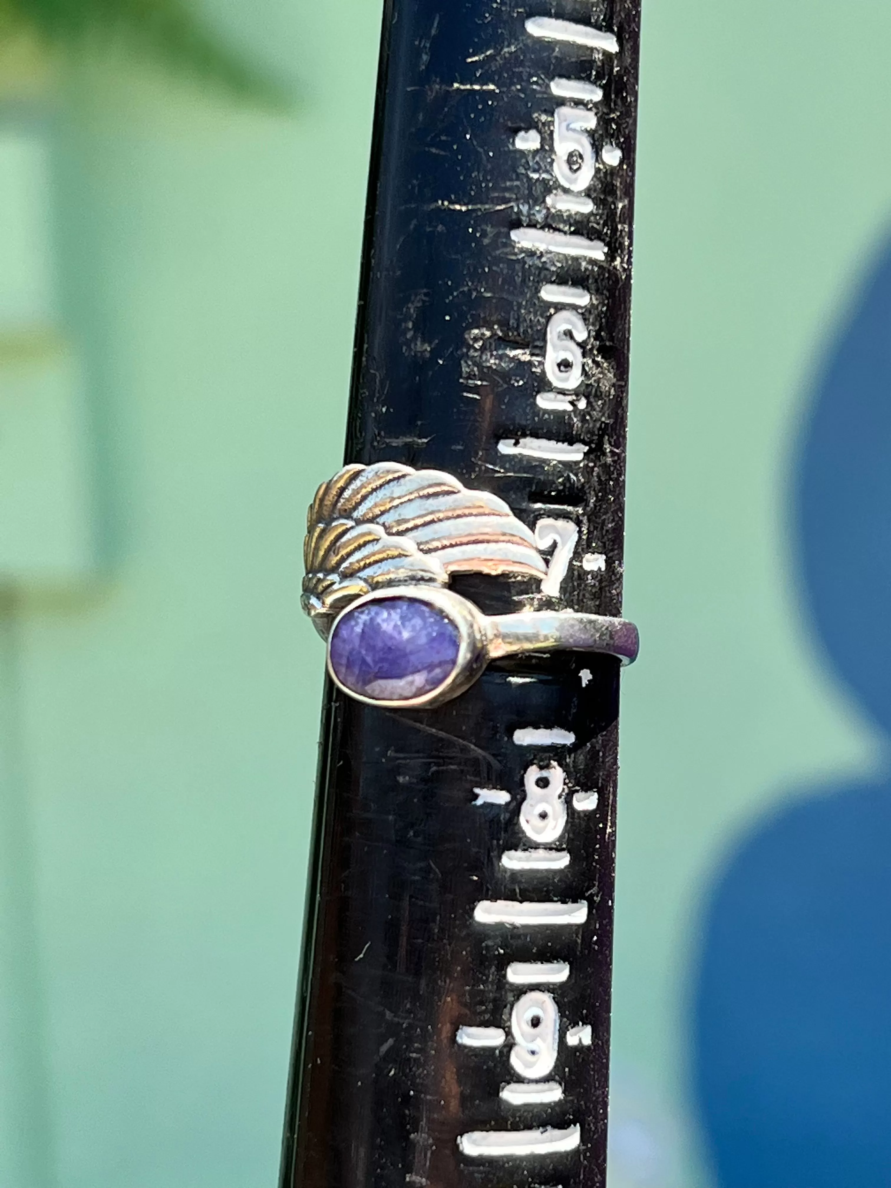 Angel Wing Ring with Charoite size 7.5