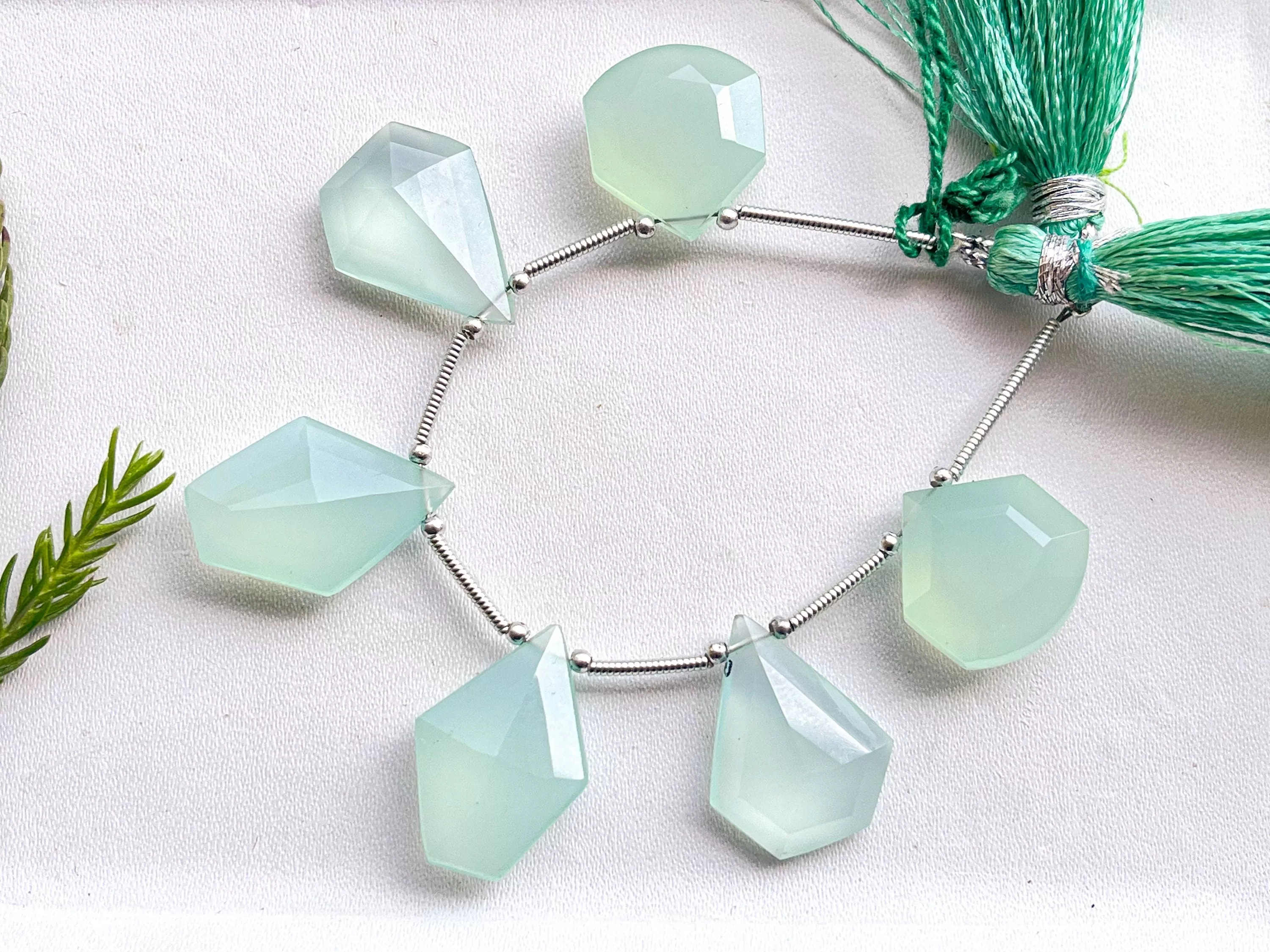 Aqua Blue Onyx Fancy Shape Faceted Beads