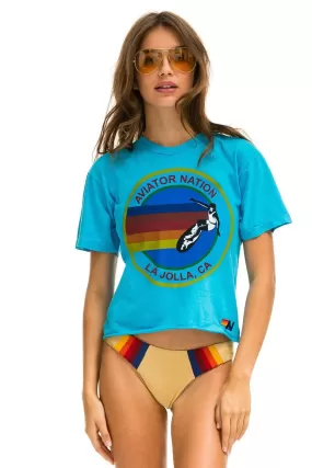 AVIATOR NATION LA JOLLA BOYFRIEND TEE - NEON BLUE