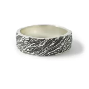 Band Ring, Carved, Oxid