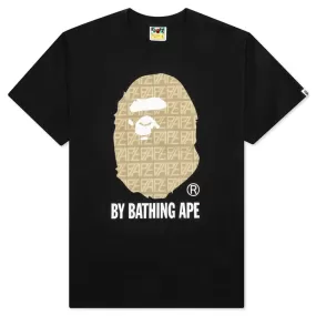 Bape Logo Monogram By Bathing Ape Tee - Black/Beige