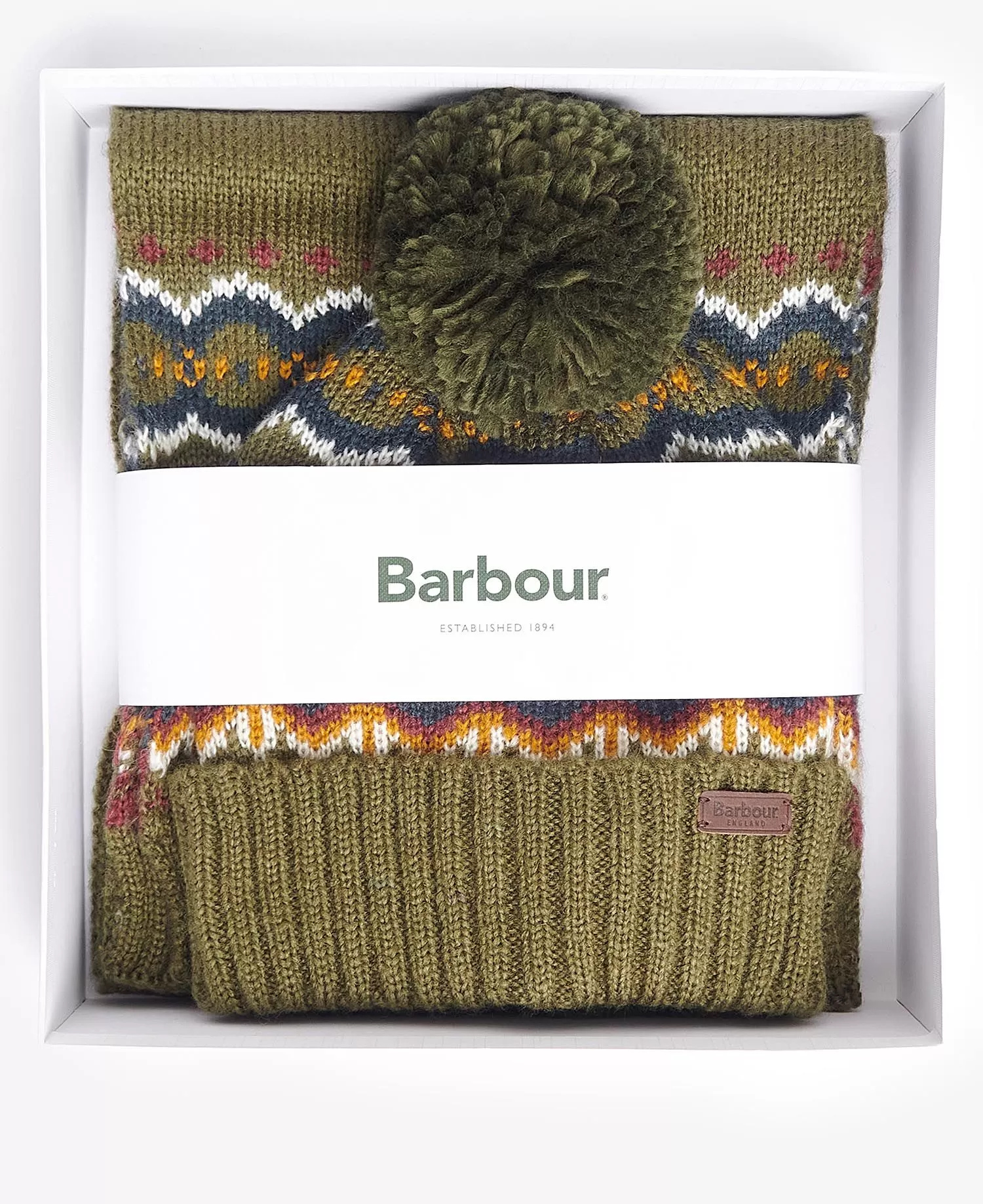 Barbour Fair Isle Beanie & Scarf Gift Set