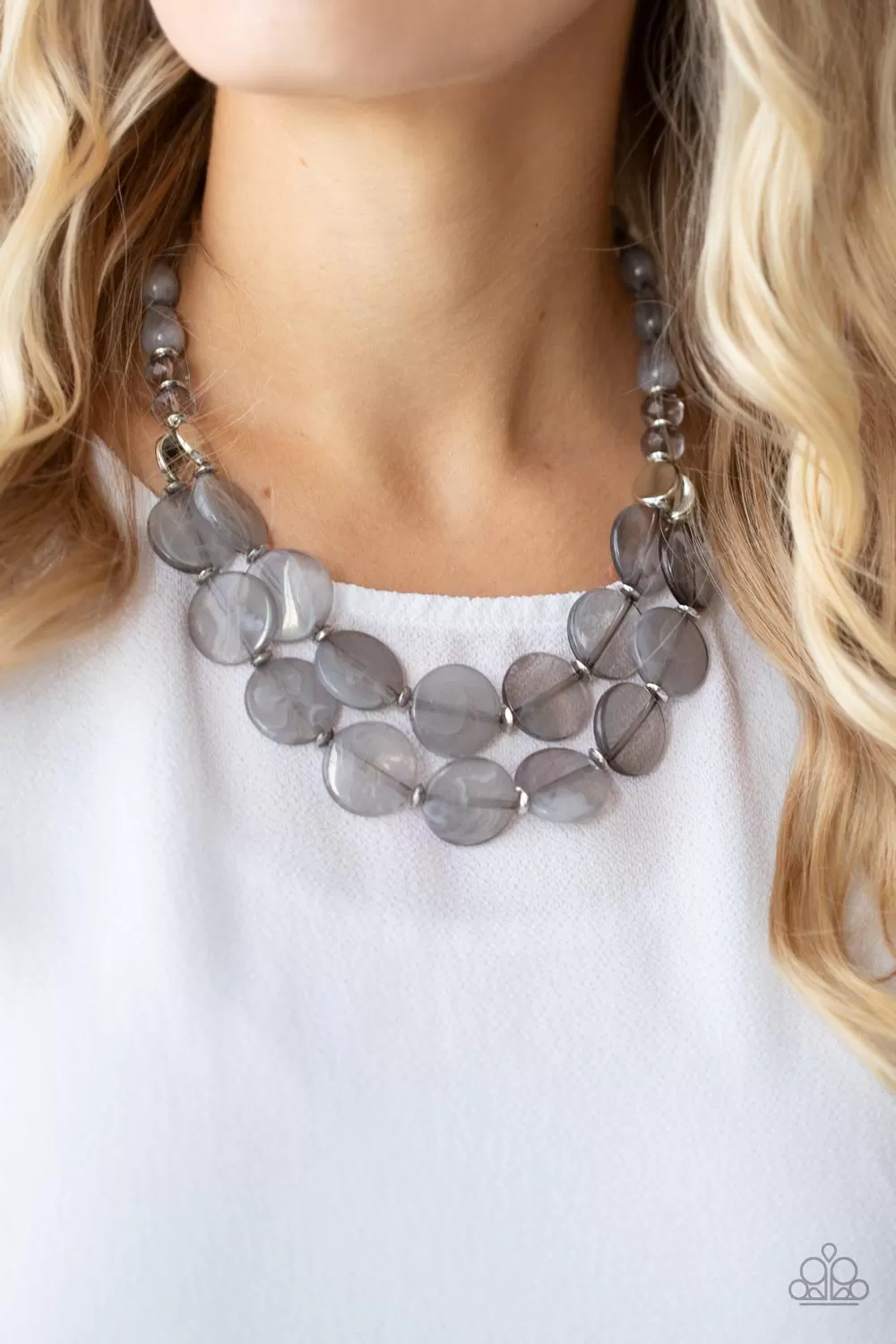 Beach Day Demure Silver Necklace - Paparazzi Accessories