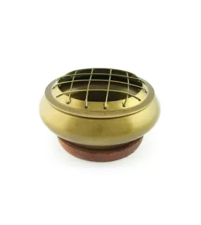 Brass Incense Burner With Screen And Coaster