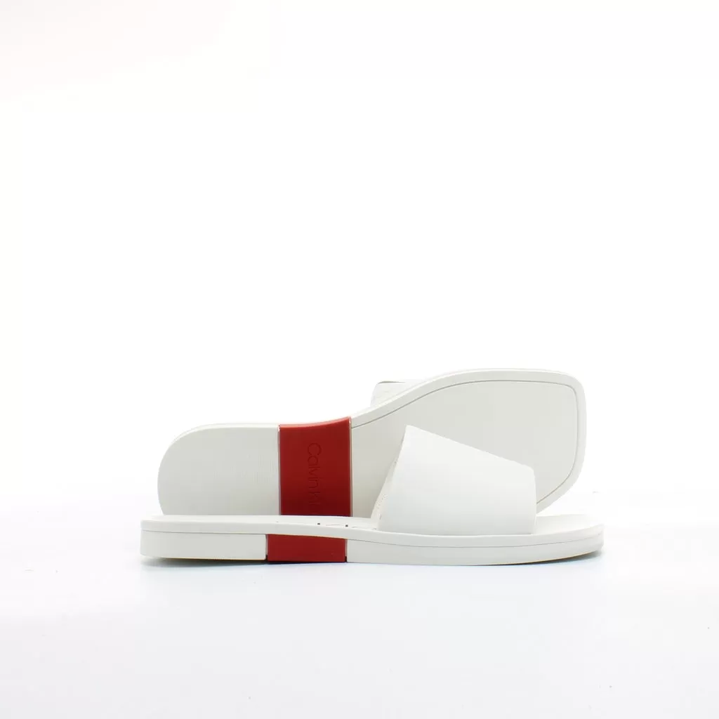 Calvin Klein Ramie Womens White Sliders