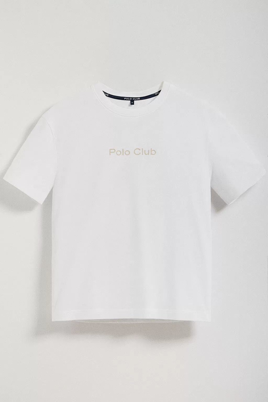 Camiseta blanca Saul relaxed fit de acabado peach effect con logo Minimal Combo Polo Club