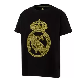 Camiseta Escudo Niños Negra/Lima Real Madrid