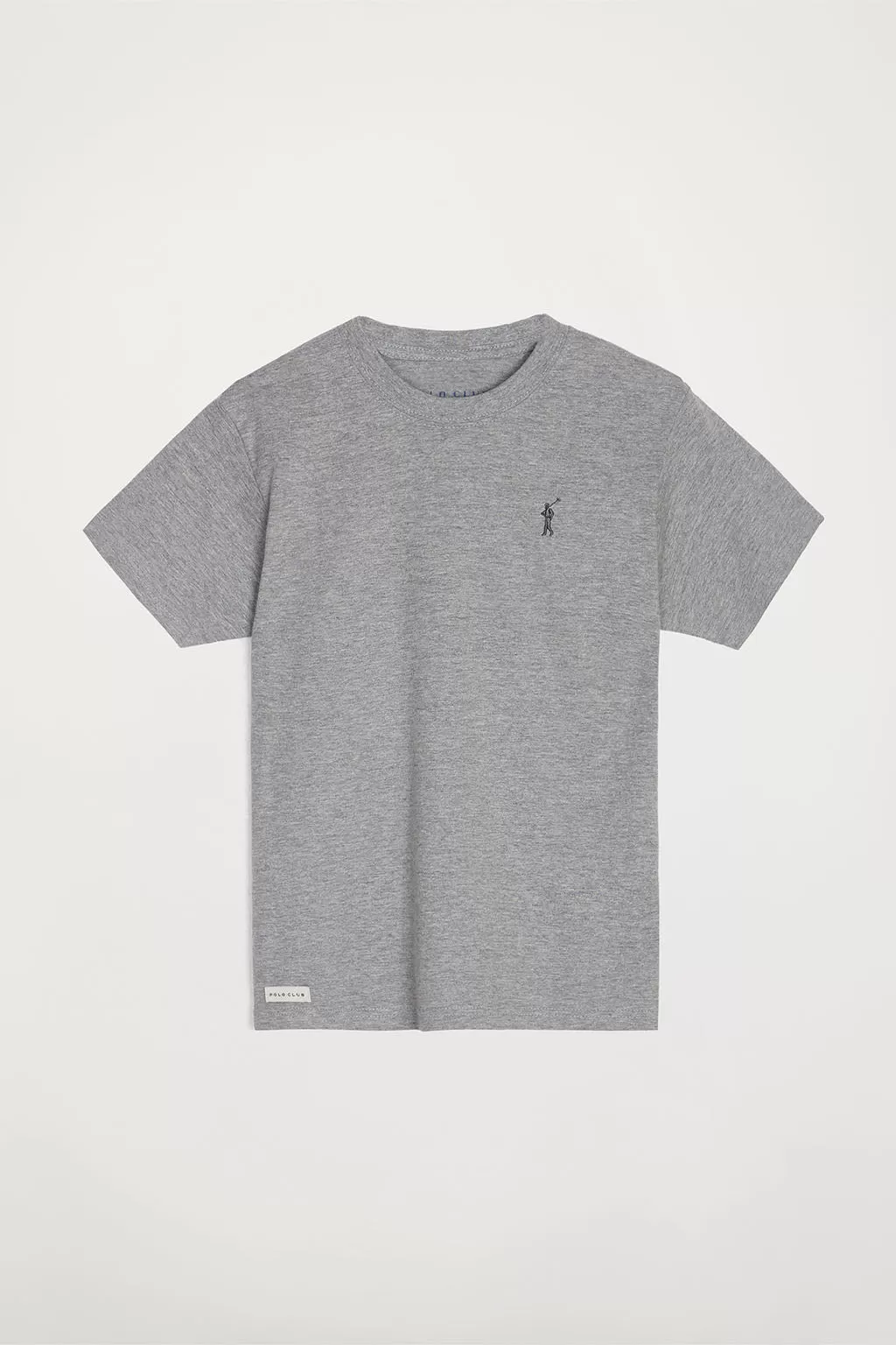 Camiseta gris con logo bordado