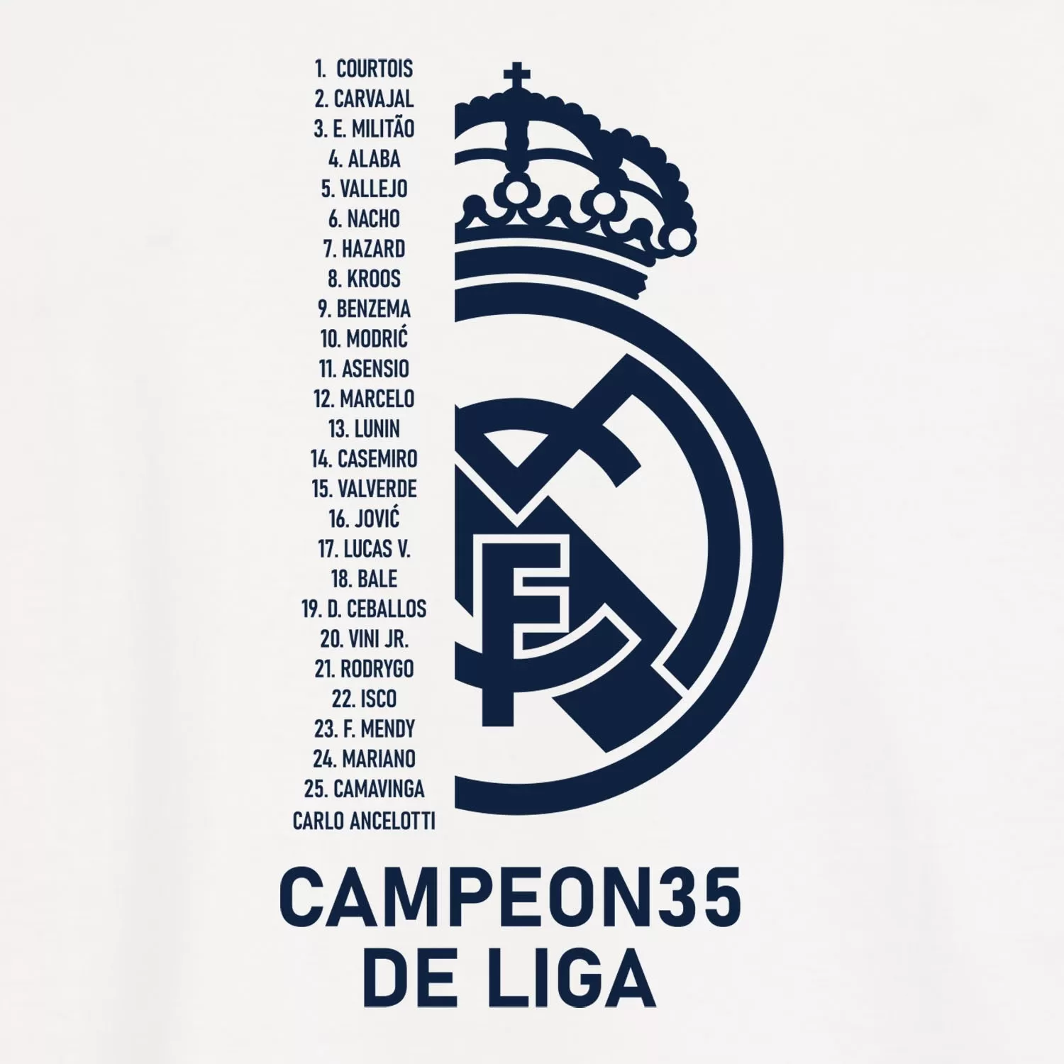 Camiseta Niños Campeóns 35 Blanca