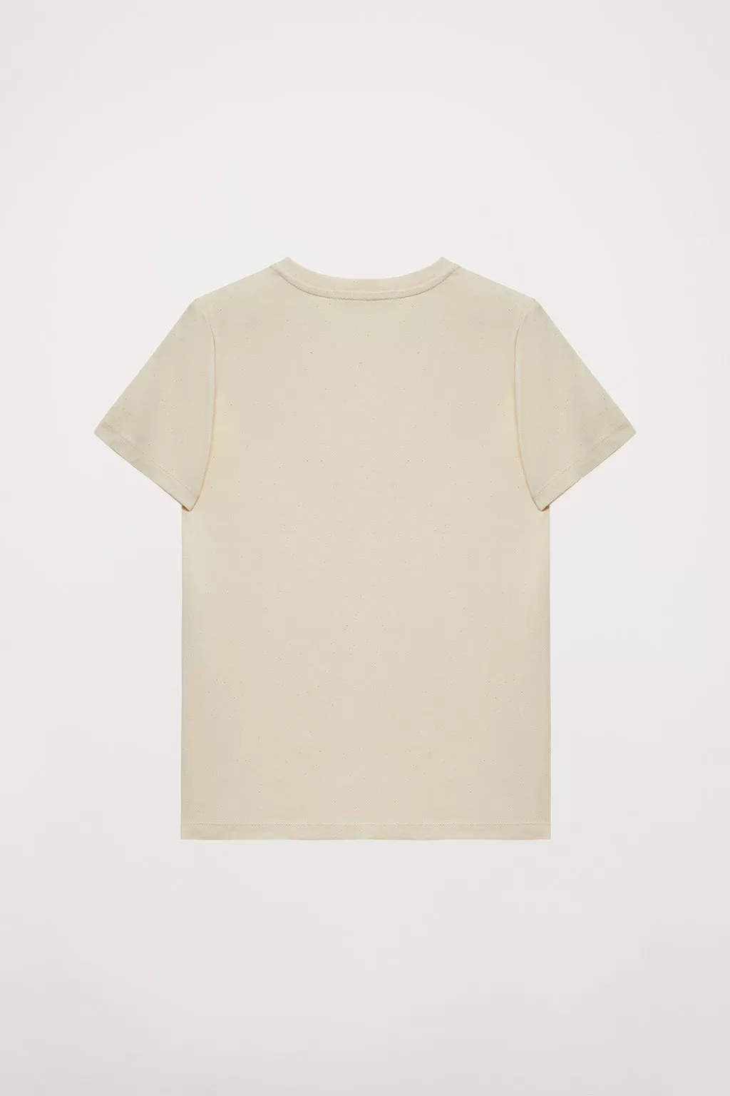 Camiseta orgánica de manga corta beige Neutrals kids con logo