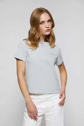 Camiseta Tori boxy fit gris azulada con print engomado Regular Block Polo Club