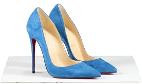 Christian Louboutin Blue Suede So Kate Court Shoes Heel 12cm UK 4.5 EU 37.5 👠