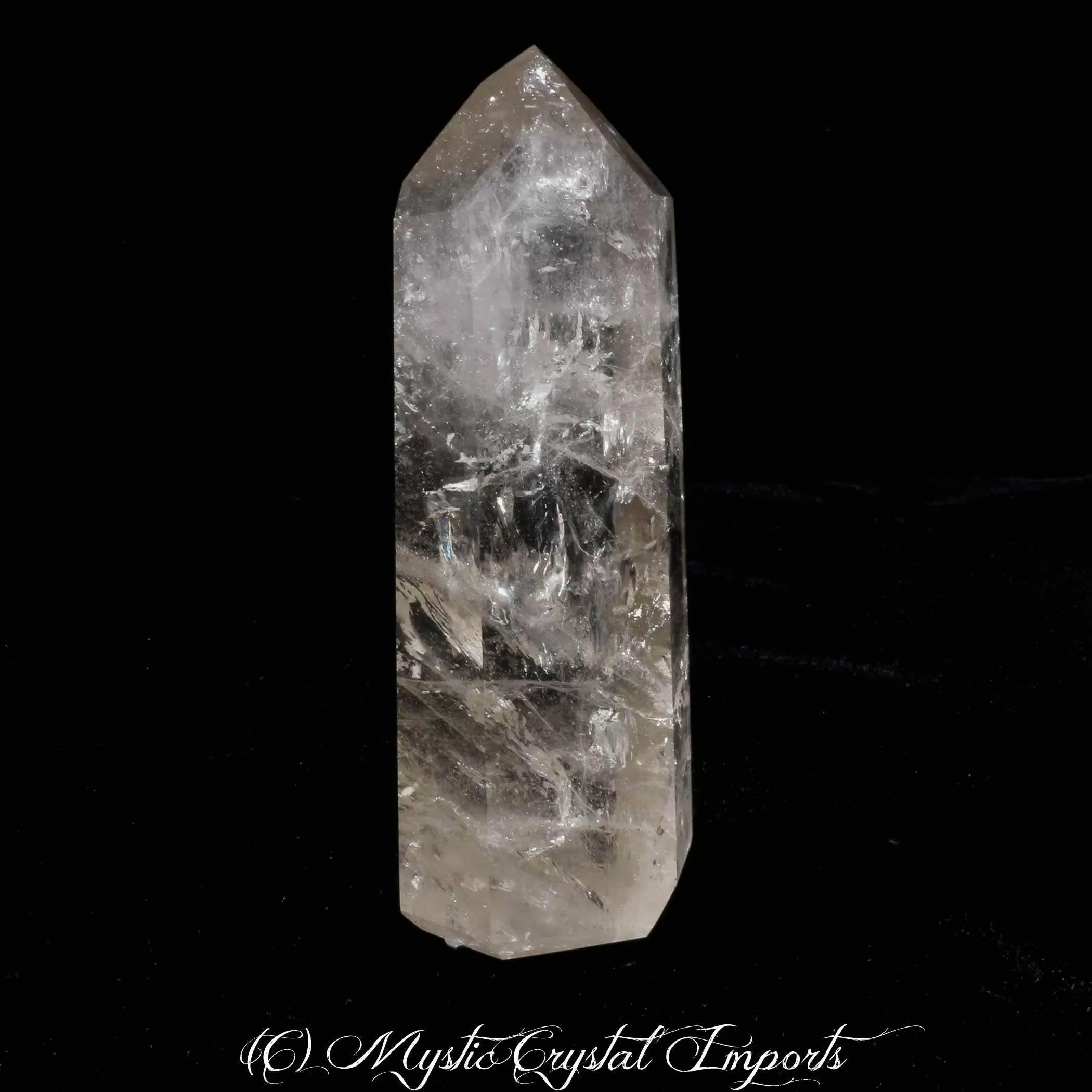 Clear Quartz Crystal Point, Super Clear with Several Rainbows Inside - 4 1/4