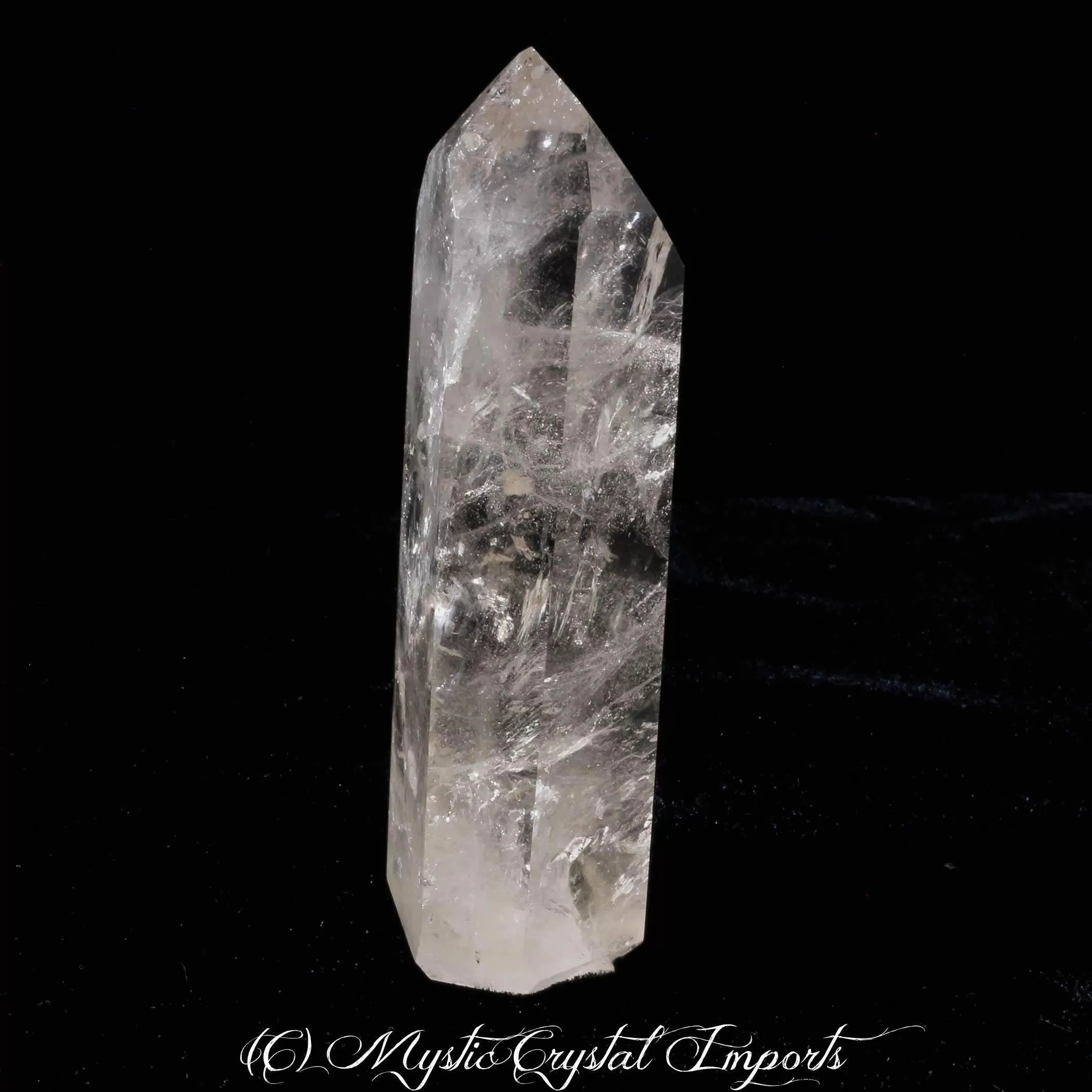 Clear Quartz Crystal Point, Super Clear with Several Rainbows Inside - 4 1/4