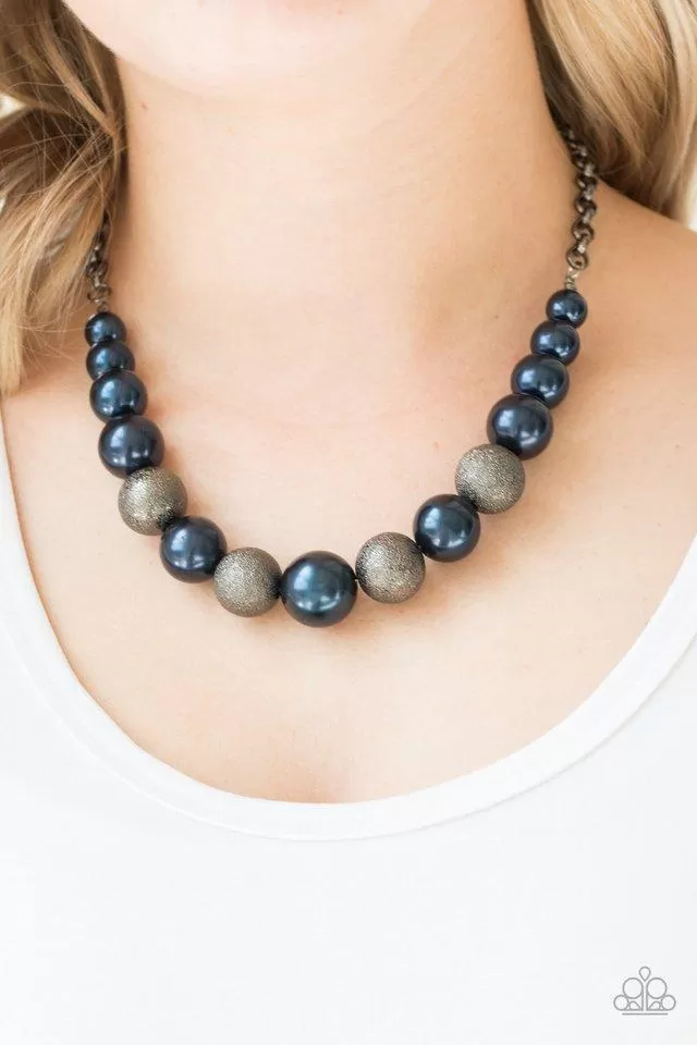 Color Me CEO Blue and Gunmetal Necklace - Paparazzi Accessories