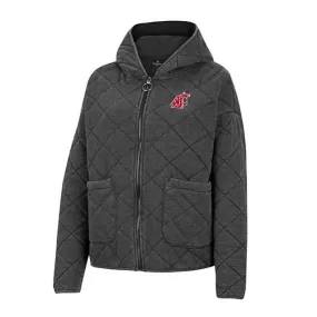 Colosseum Womens Gray Quilted Zip Up Jacket