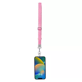 Crossbody Phone Strap in Pink Check by Simply Southern