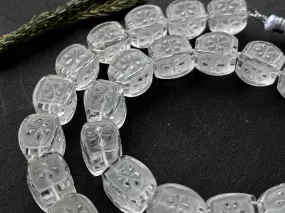 Crystal Quartz Flower Cameo Frost Beads