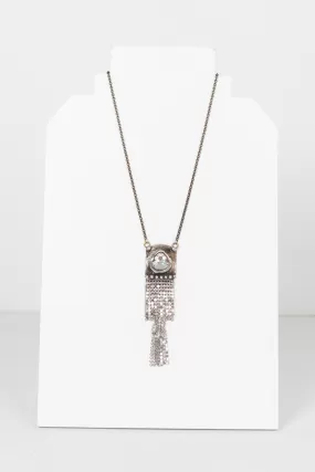 Crystal Silver Fringe Necklace