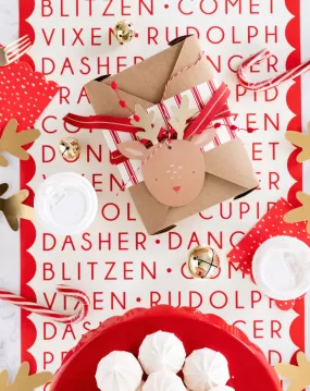 Dear Rudolph Reindeer Names Paper Table Runner