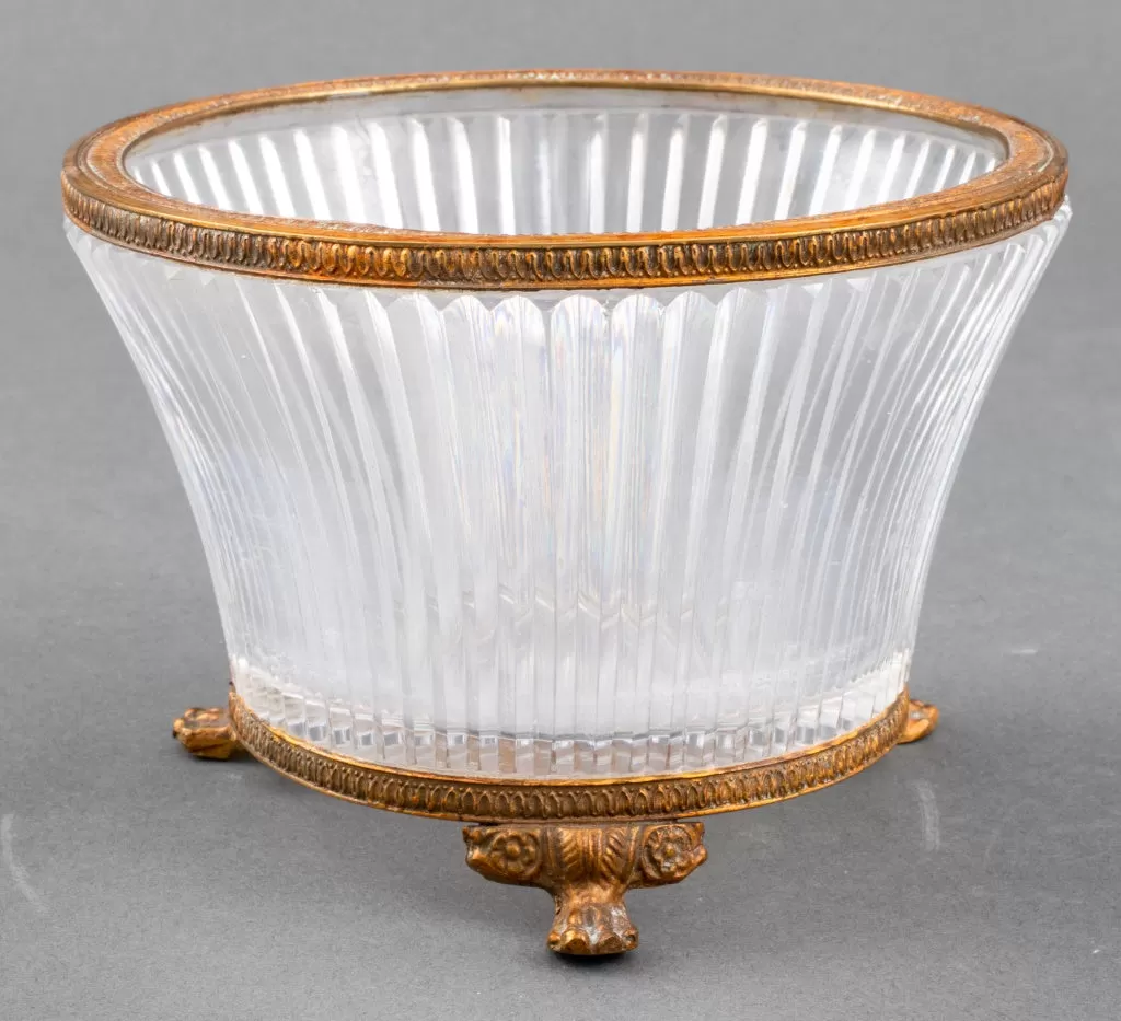 European Gilt Metal Mounted Cut Glass Bowl