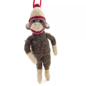 Felted Sock Monkey Ornament