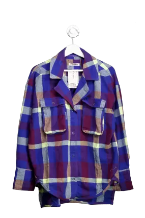 Free People Izzy Cargo Shirt Blue And Purple UK XS