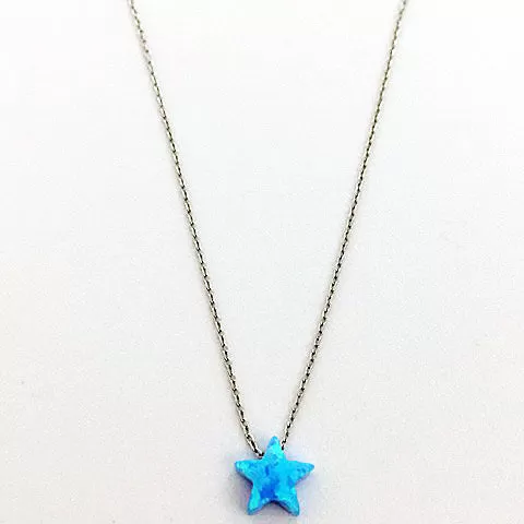 Gammie Opal Star Fine Chain Sterling Silver Necklace