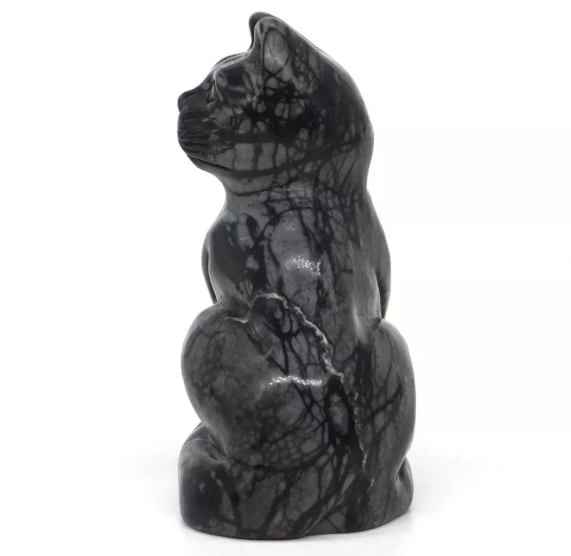 Gemstone Picasso Jasper gemstone carved Cat