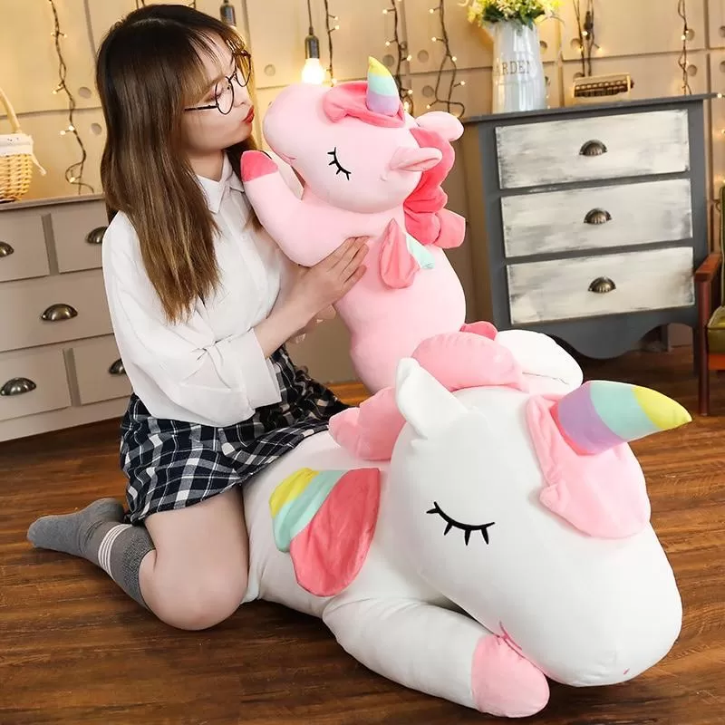 Giant Unicorn Plush Toy Soft Sitting Stuffed Popular Cartoon Unicorn Dolls Animal Horse Toys