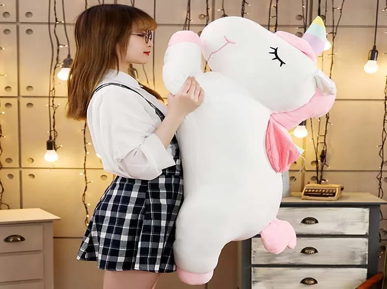 Giant Unicorn Plush Toy Soft Sitting Stuffed Popular Cartoon Unicorn Dolls Animal Horse Toys