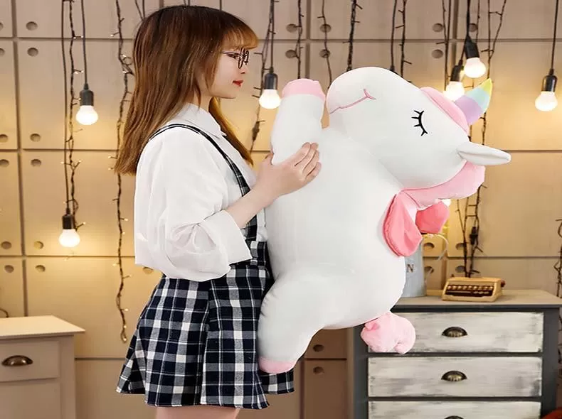 Giant Unicorn Plush Toy Soft Sitting Stuffed Popular Cartoon Unicorn Dolls Animal Horse Toys